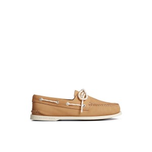 Beige Sperry Authentic Original Nautical Nubuck Boat Shoe | BKLDYUW-36