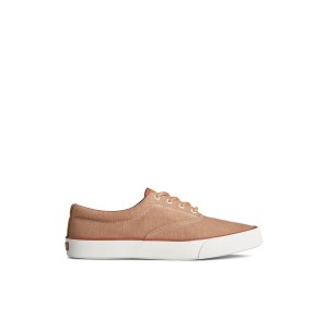 Beige Sperry Striper II Slub Linen Sneaker | CJDHYBM-65