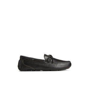 Black Sperry Davenport Pull Up Leather 1-Eye Driver | ETAWKFD-35