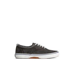 Black Sperry Halyard CVO Salt Washed Sneaker | DWINRSG-57