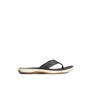 Black Sperry Havasu Perf Flip Flop | XYEGLSR-62