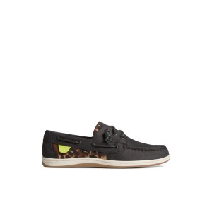 Black Sperry Songfish Cheetah Boat Shoe | JOEYTGC-15