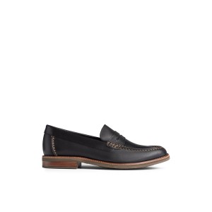 Black Sperry Topsfield Penny Loafer | FRPJHYD-18