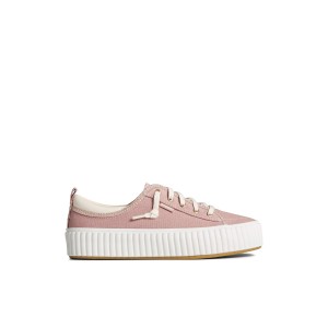 Dark Pink Sperry Pier Wave Platform Lace Up Sneaker | NPSJKRX-78