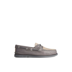 Grey Sperry Authentic Original Tumbled Boat Shoe | LPYUKCM-65