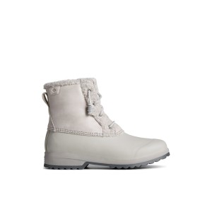 Grey Sperry Maritime Repel Teddy Trim Snow Boot | QMWPHNZ-74