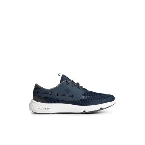 Navy Sperry 7 Sea 3-Eye Sneaker | HCDJXKM-05