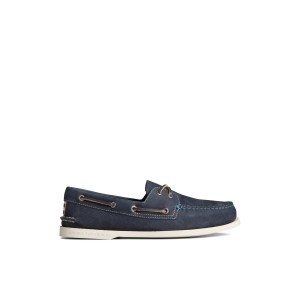 Navy Sperry Authentic Original 2-Eye Nubuck Boat Shoe | APNTOKF-59