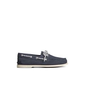 Navy Sperry Authentic Original Nautical Nubuck Boat Shoe | AJXNDMB-81