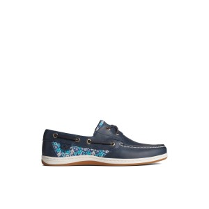 Navy Sperry Koifish Floral Boat Shoe | OCPXIZT-41