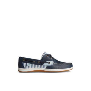 Navy Sperry Koifish Stripe Boat Shoe | URJEBXN-53