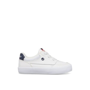 White Sperry Boardwalk Junior Sneaker | JEYSHDR-09