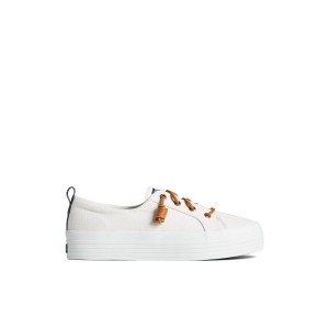 White Sperry Crest Triple Sneaker | XVOQGMF-56