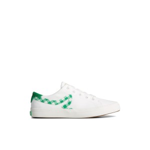 White Sperry Sandy Gingham Sneaker | QRYPGCE-06