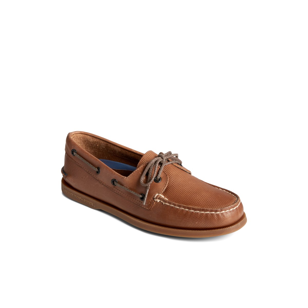 Beige Sperry Authentic Original Deboss Leather Boat Shoe | XAGKTIZ-73