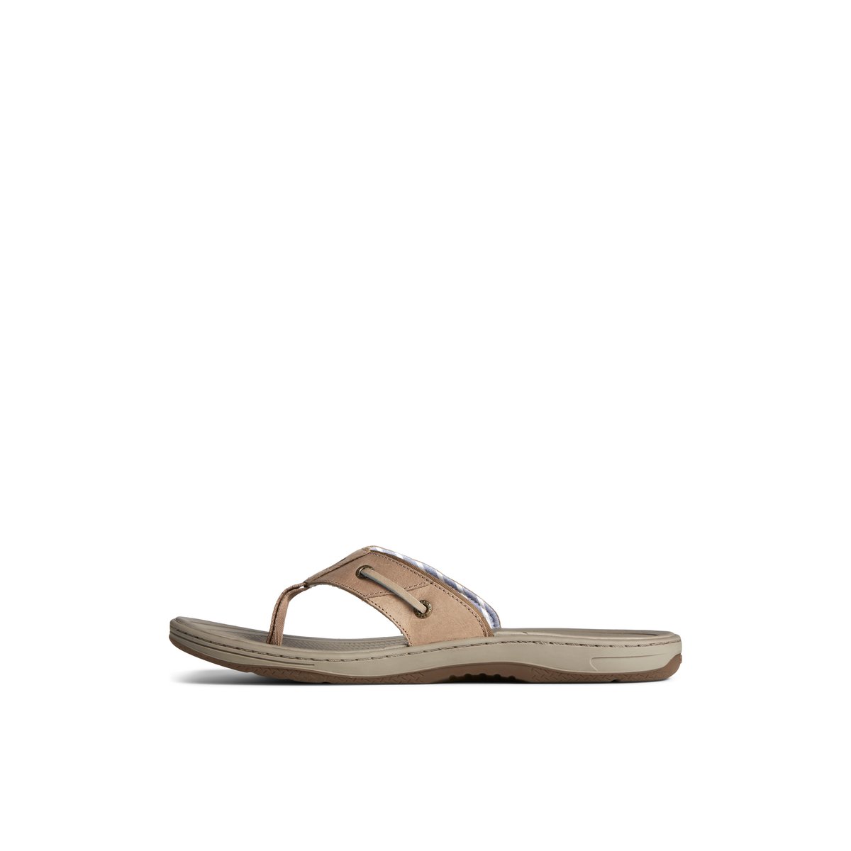 Beige Sperry Baitfish Leather Flip Flop | KNDYVBT-85