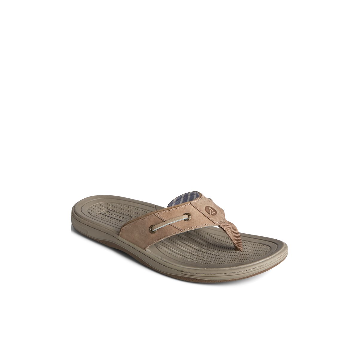 Beige Sperry Baitfish Leather Flip Flop | KNDYVBT-85