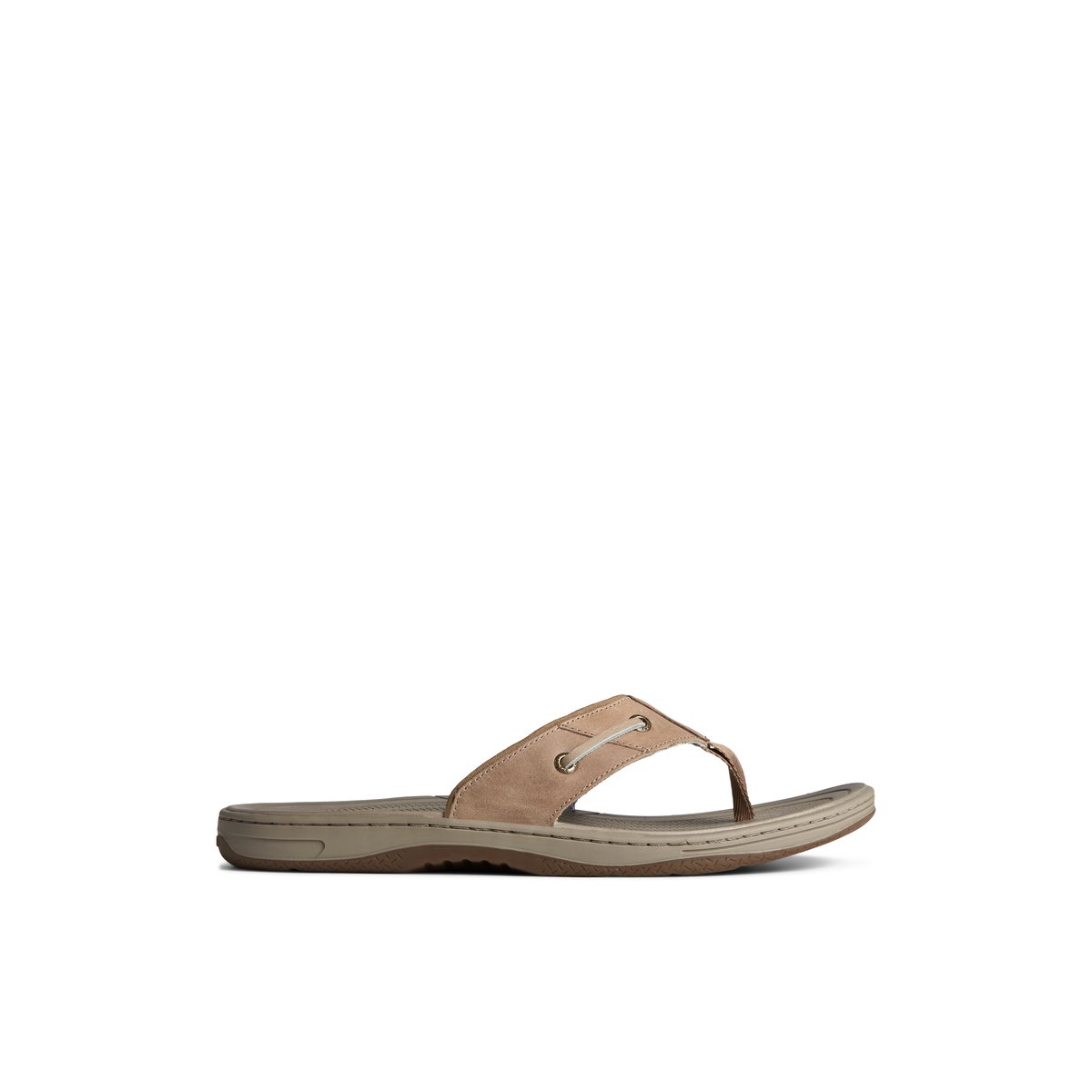 Beige Sperry Baitfish Leather Flip Flop | KNDYVBT-85