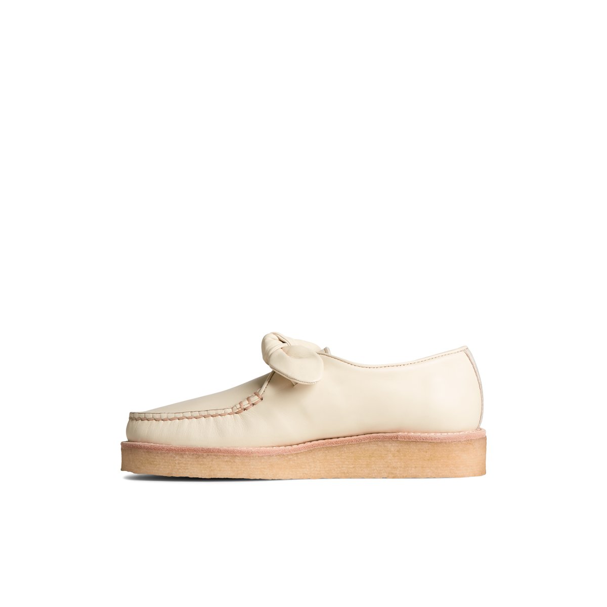 Beige Sperry Captain's Crepe Bow Oxford | IMOYPFR-49