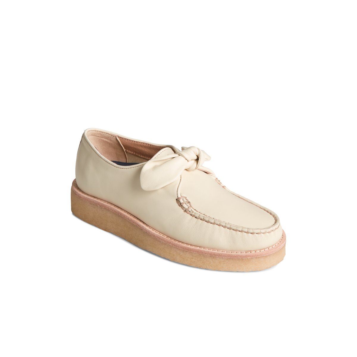 Beige Sperry Captain's Crepe Bow Oxford | IMOYPFR-49