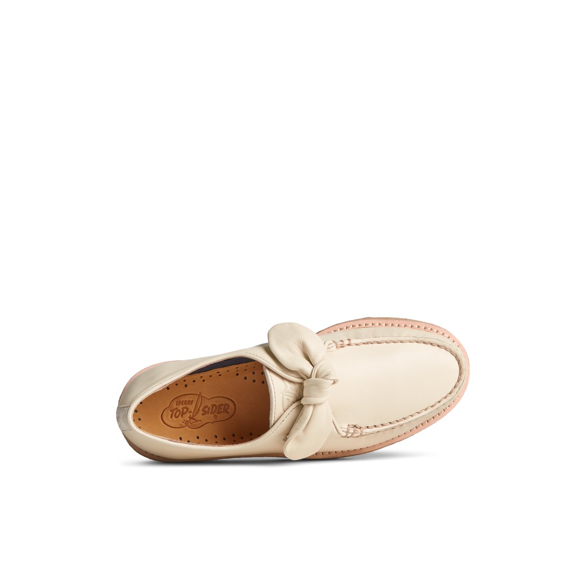 Beige Sperry Captain's Crepe Bow Oxford | IMOYPFR-49