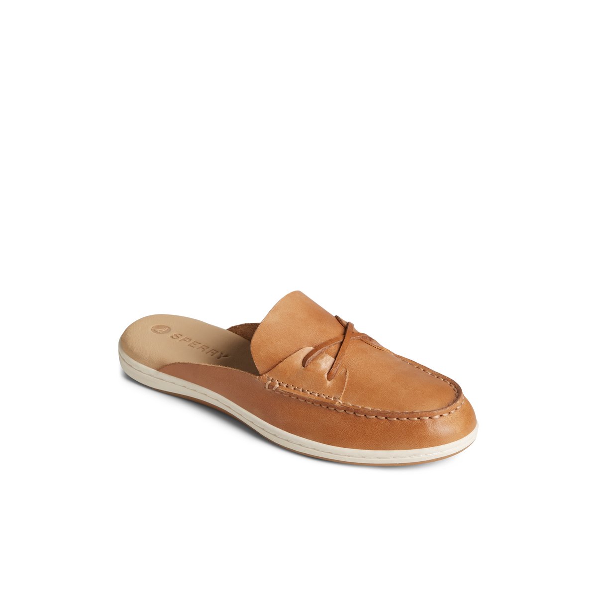 Beige Sperry Mulefish Leather Boat Shoe | YAJQMES-82