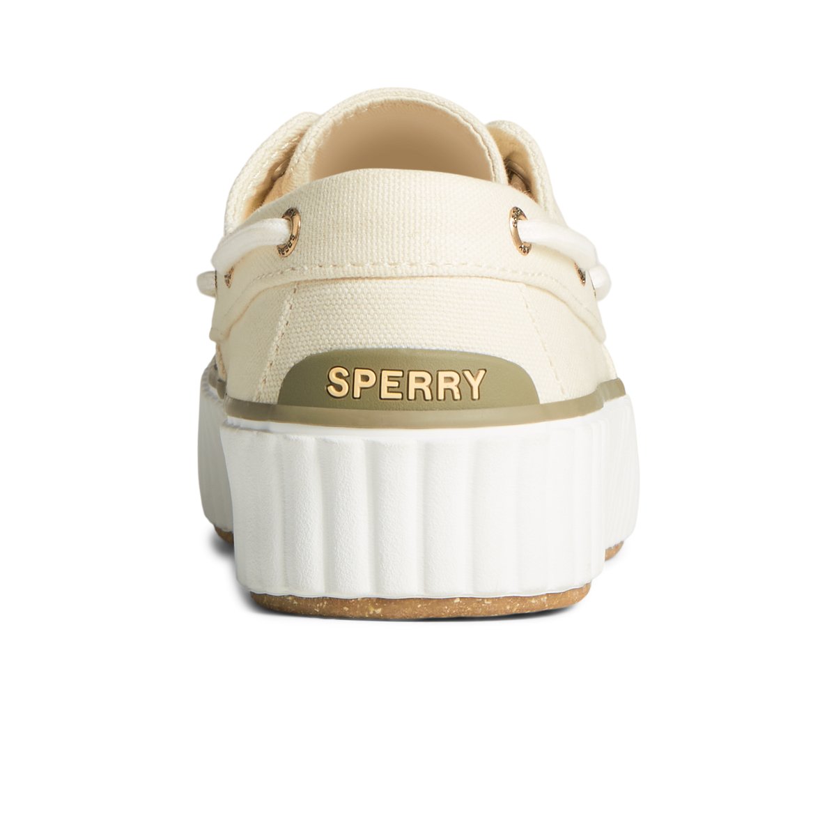 Beige Sperry Pier Wave Platform Lace Up Sneaker | LENZBPX-26