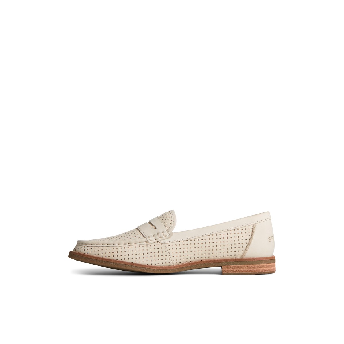 Beige Sperry Seaport Perforated Penny Loafer | RIPYZTW-51