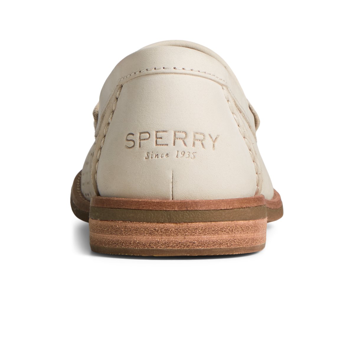 Beige Sperry Seaport Perforated Penny Loafer | RIPYZTW-51