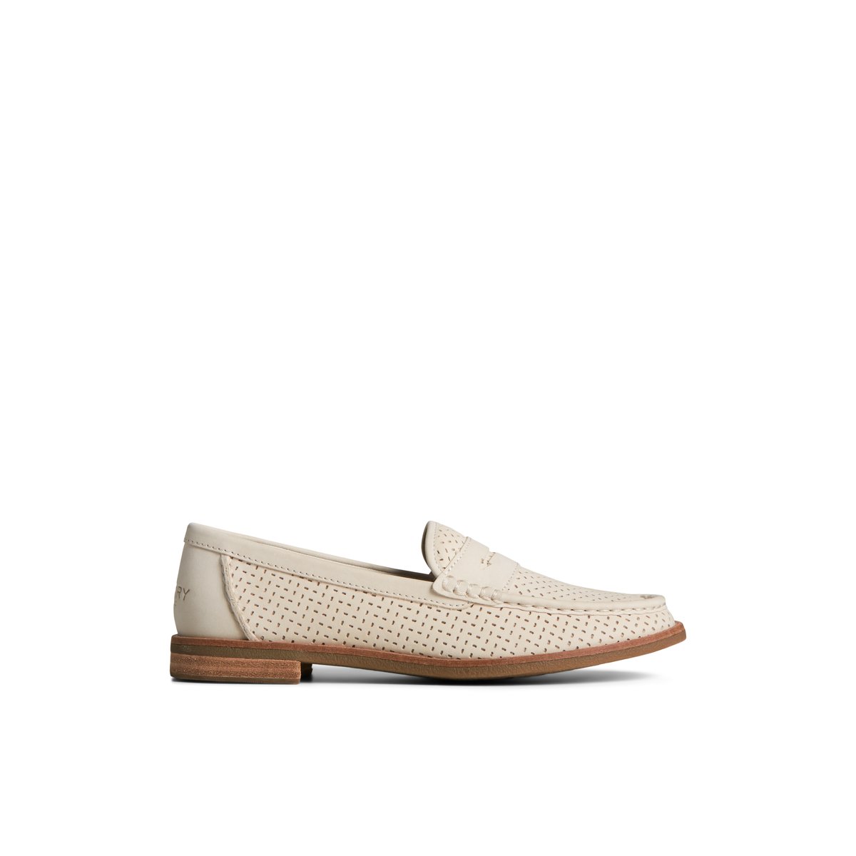 Beige Sperry Seaport Perforated Penny Loafer | RIPYZTW-51