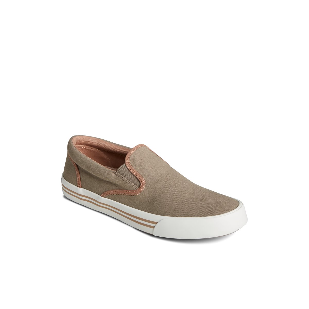 Beige Sperry Striper II Linen Slip On Sneaker | KTNCZDB-25