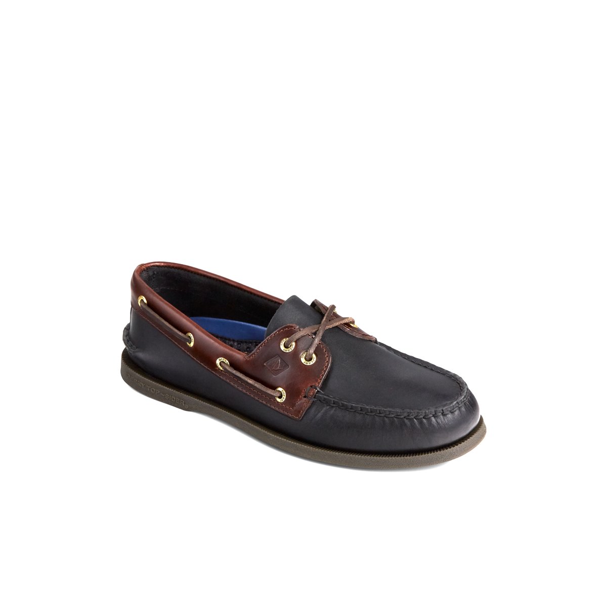 Black Sperry Authentic Original Leather Boat Shoe | NESGXCH-95