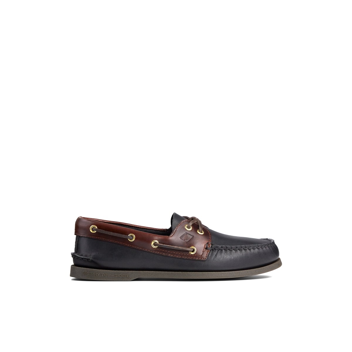 Black Sperry Authentic Original Leather Boat Shoe | NESGXCH-95