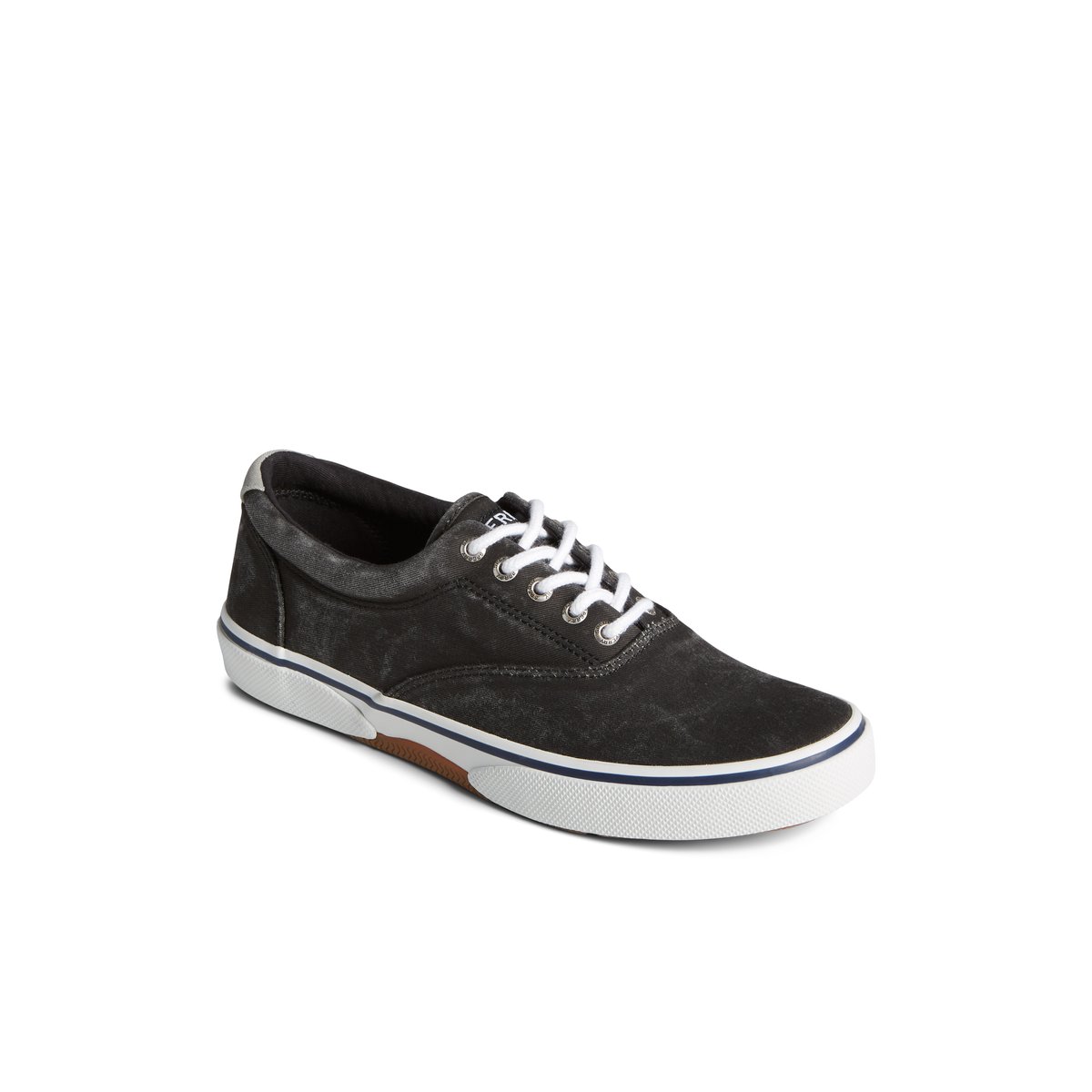 Black Sperry Halyard CVO Salt Washed Sneaker | DWINRSG-57