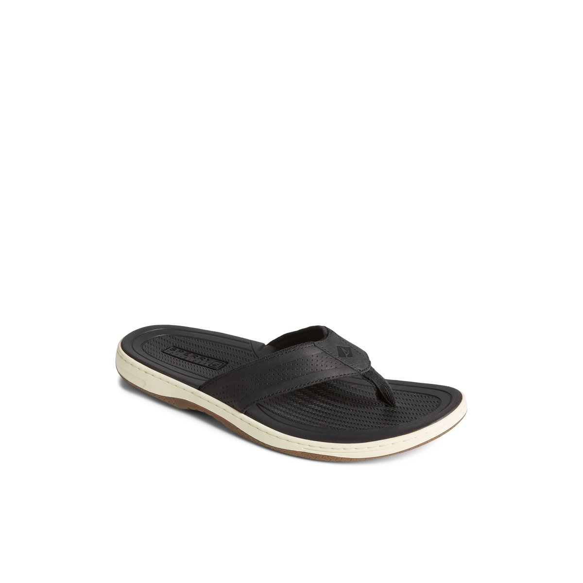 Black Sperry Havasu Perf Flip Flop | XYEGLSR-62