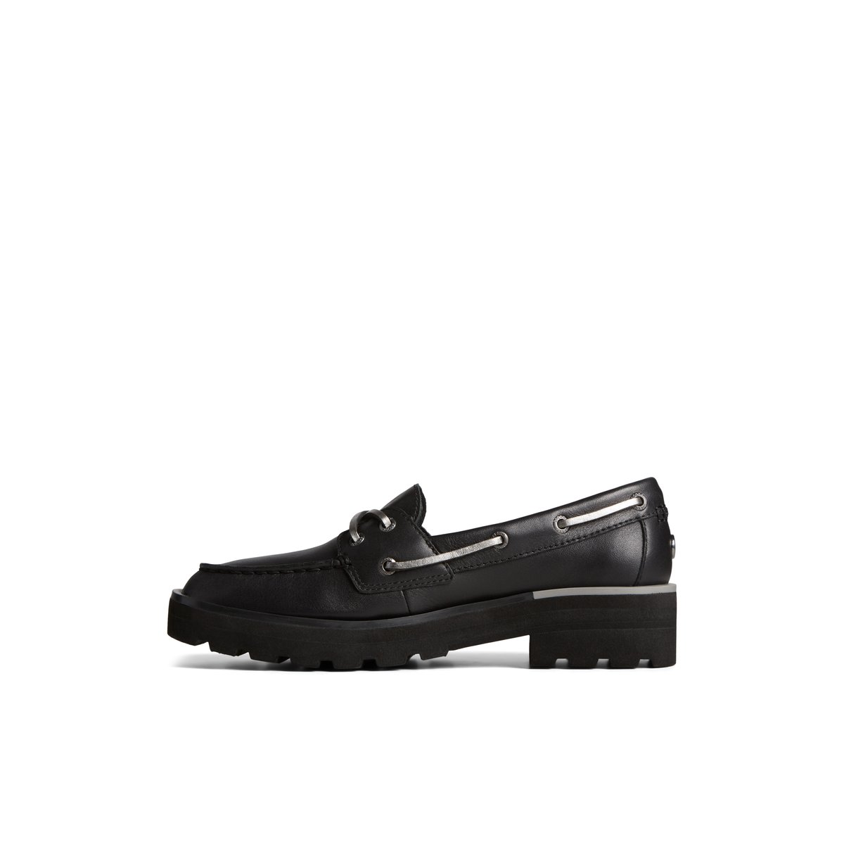 Black Sperry Lug Boat Shoe | OGKCEIR-29