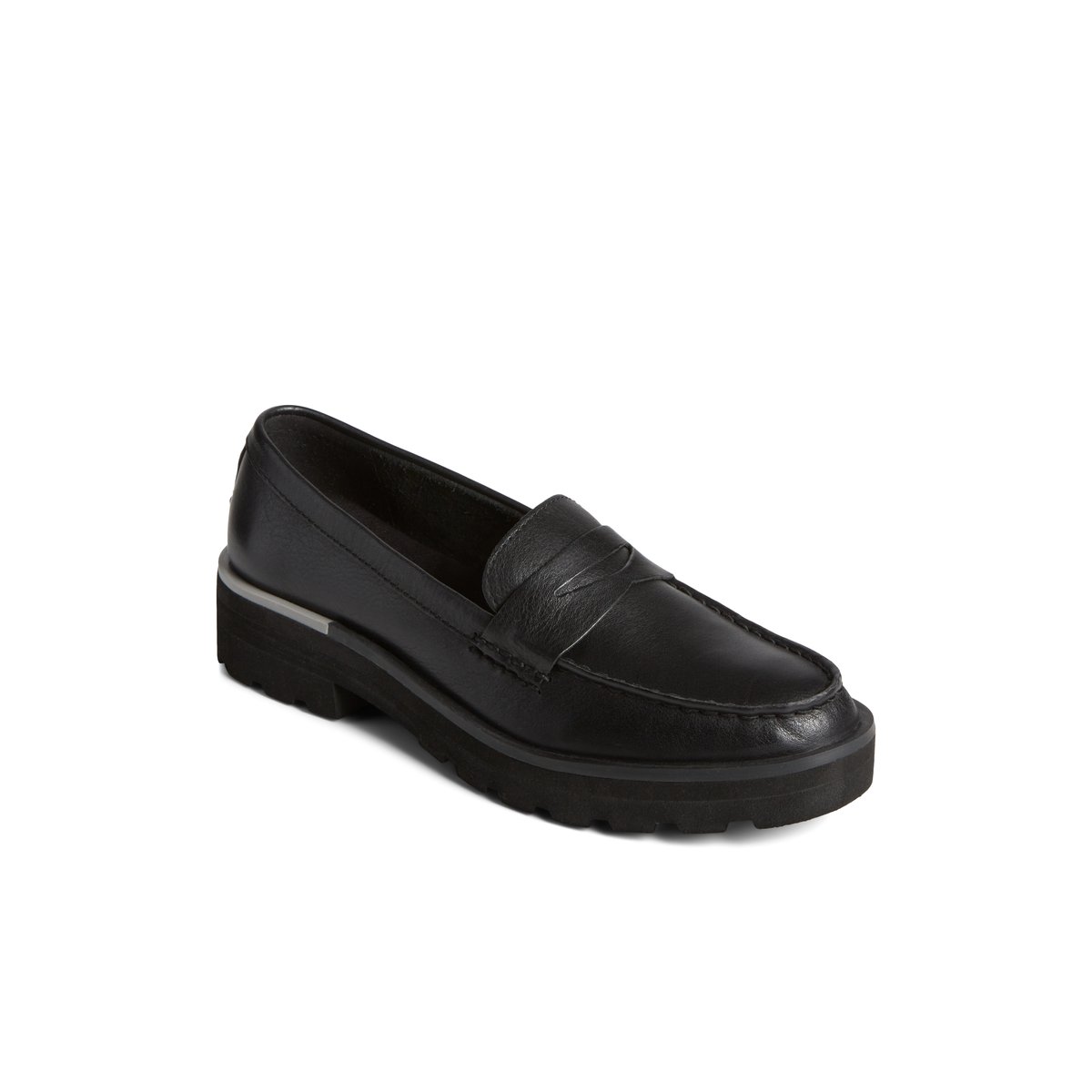 Black Sperry Lug Penny Loafer | SMWAVJF-45