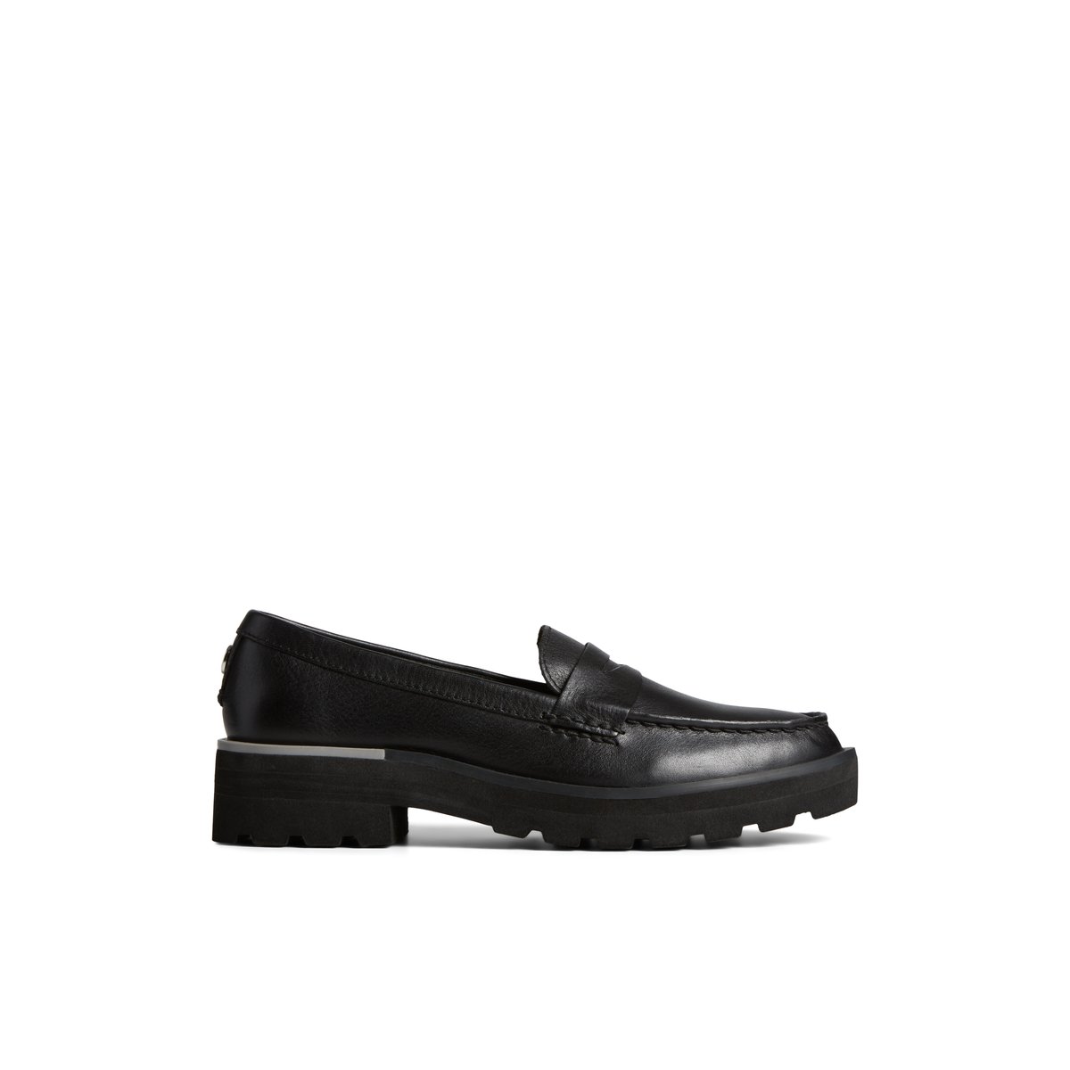 Black Sperry Lug Penny Loafer | SMWAVJF-45