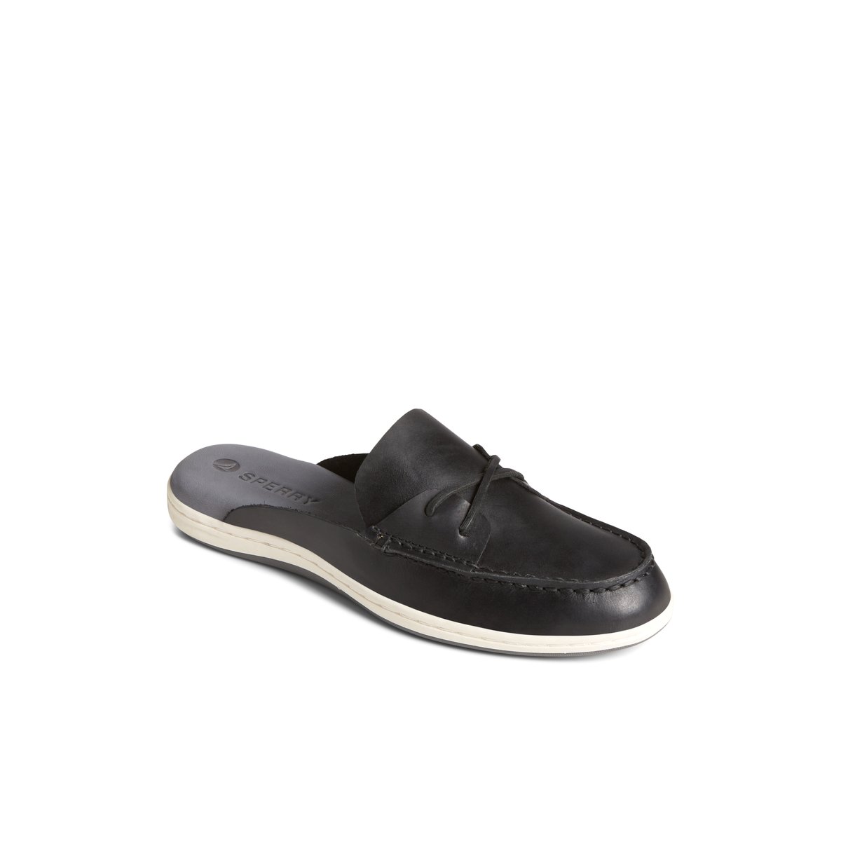 Black Sperry Mulefish Leather Boat Shoe | QBXGDVE-21