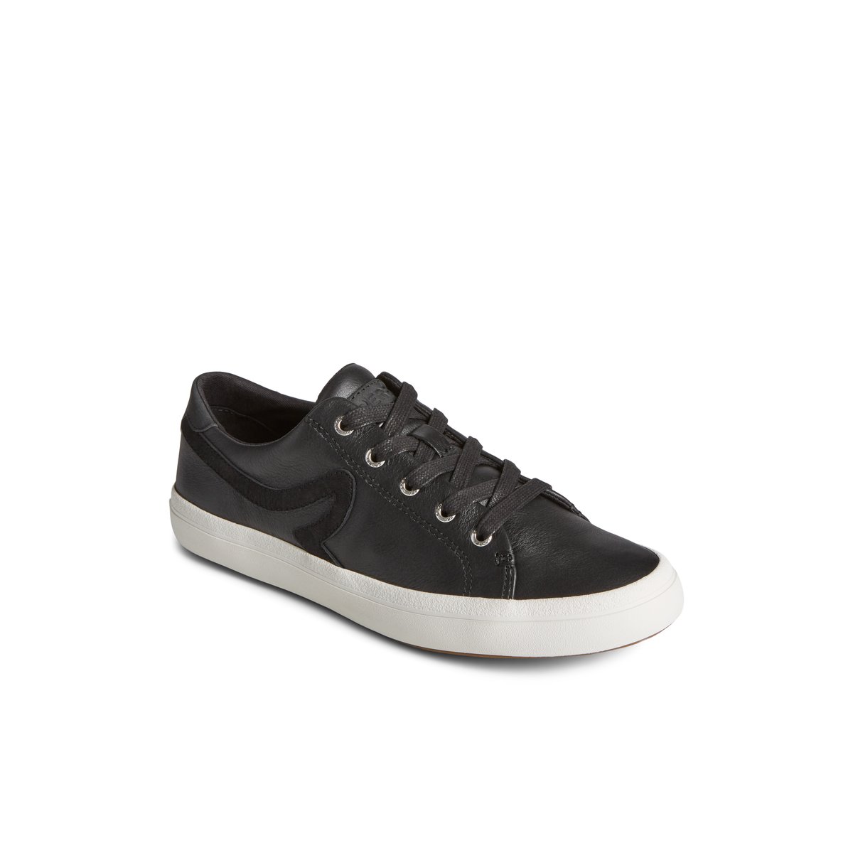 Black Sperry Sandy Leather Sneaker | AOUEIGQ-08