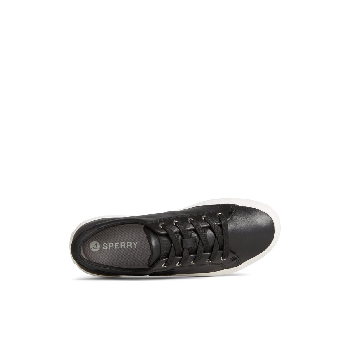 Black Sperry Sandy Leather Sneaker | AOUEIGQ-08