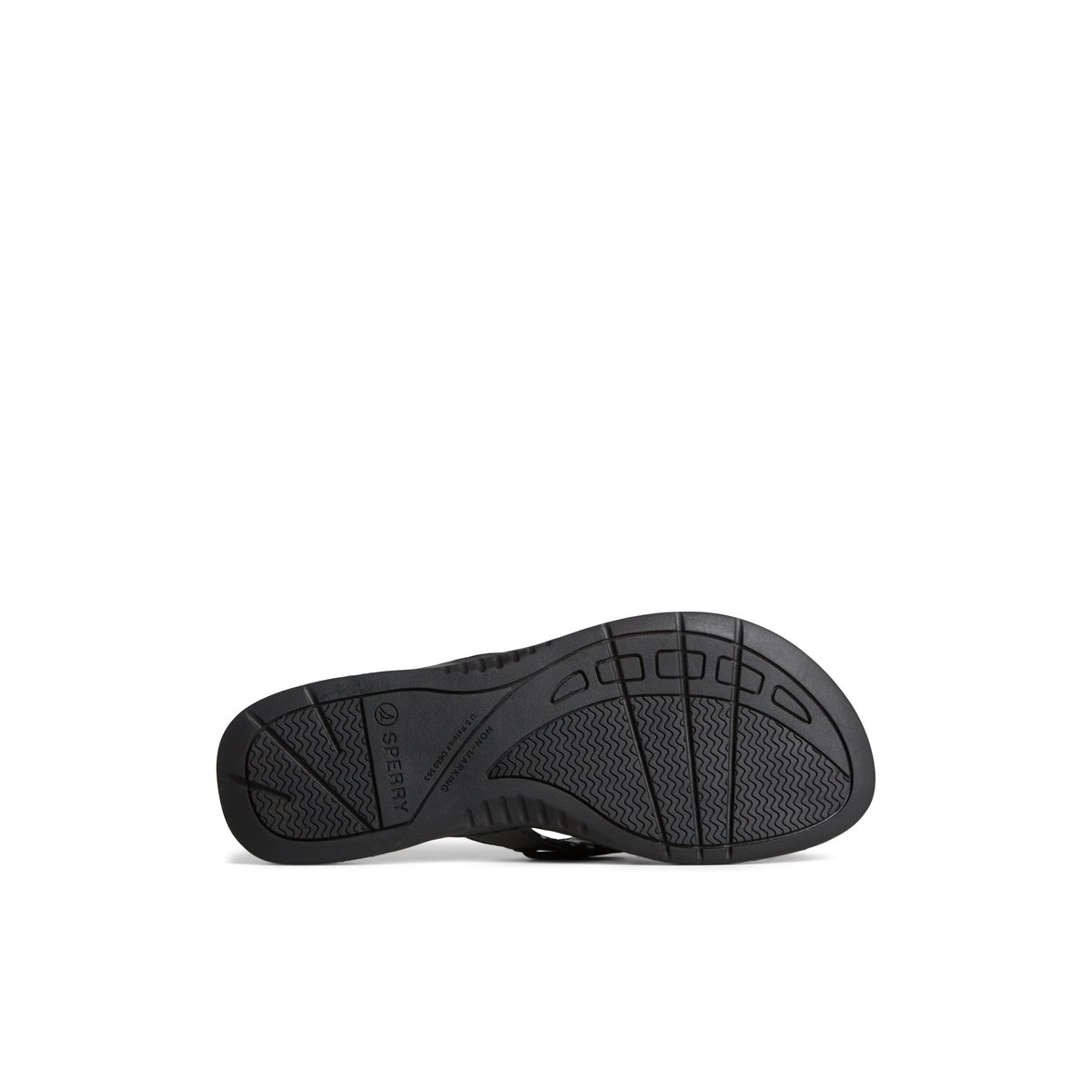 Black Sperry Seafish Leather Flip Flop | AVCWUGX-61