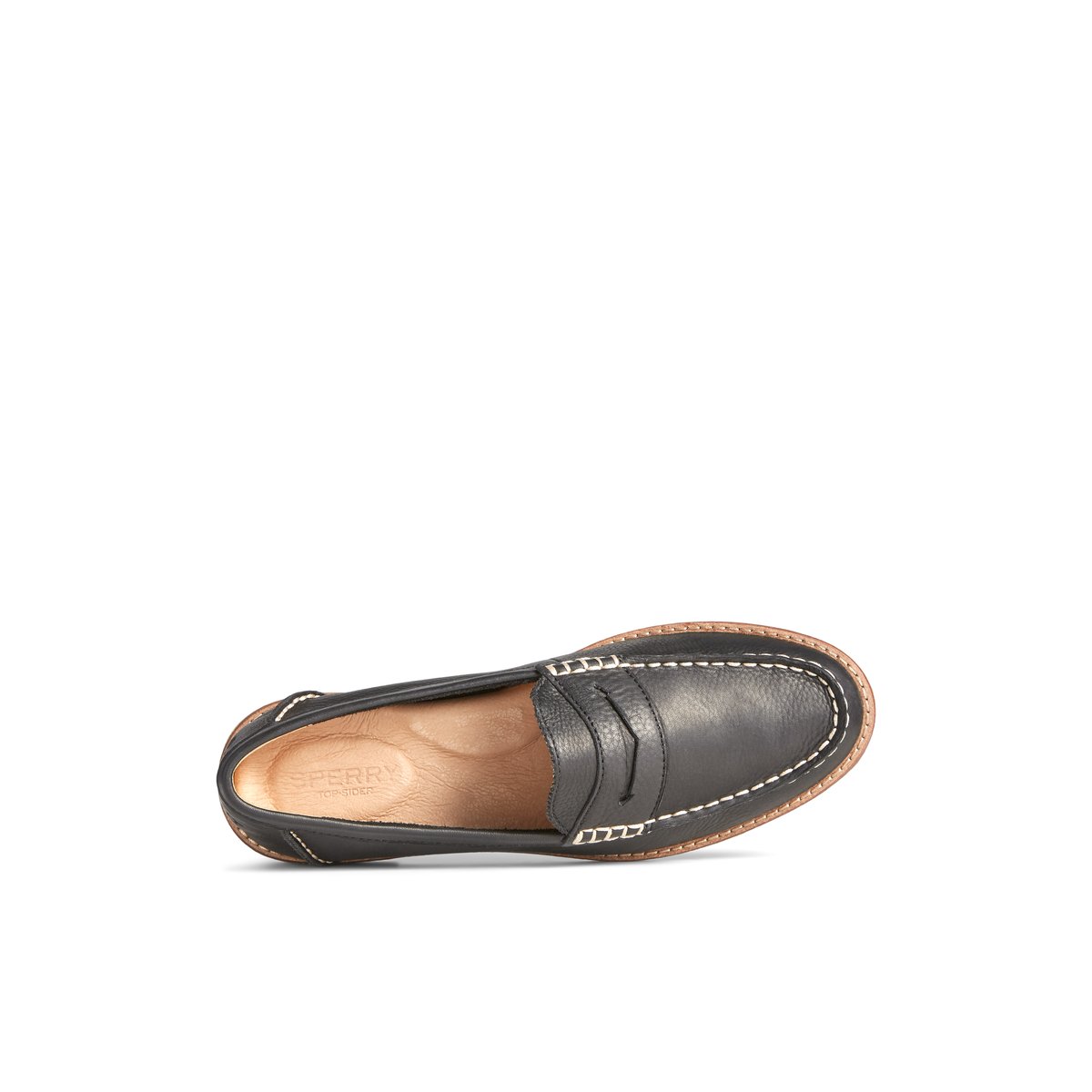 Black Sperry Seaport Penny Leather Loafer | OVNCGIQ-42