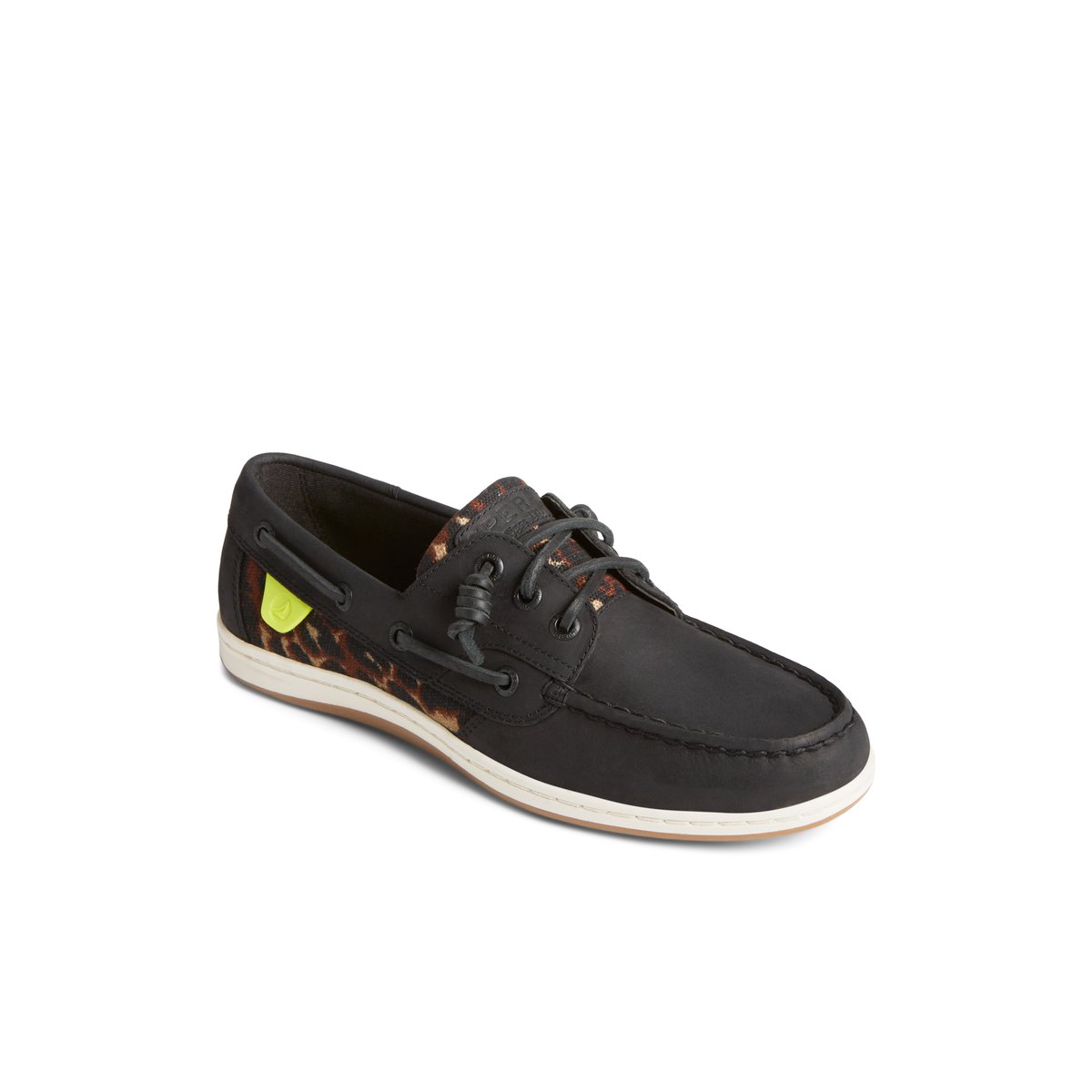 Black Sperry Songfish Cheetah Boat Shoe | JOEYTGC-15