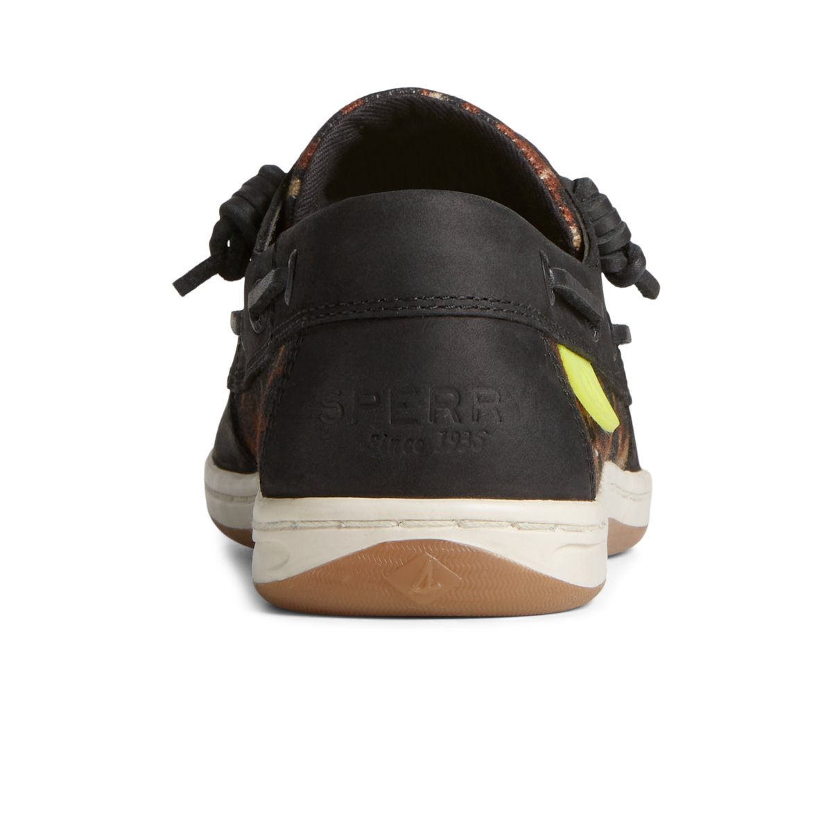 Black Sperry Songfish Cheetah Boat Shoe | JOEYTGC-15