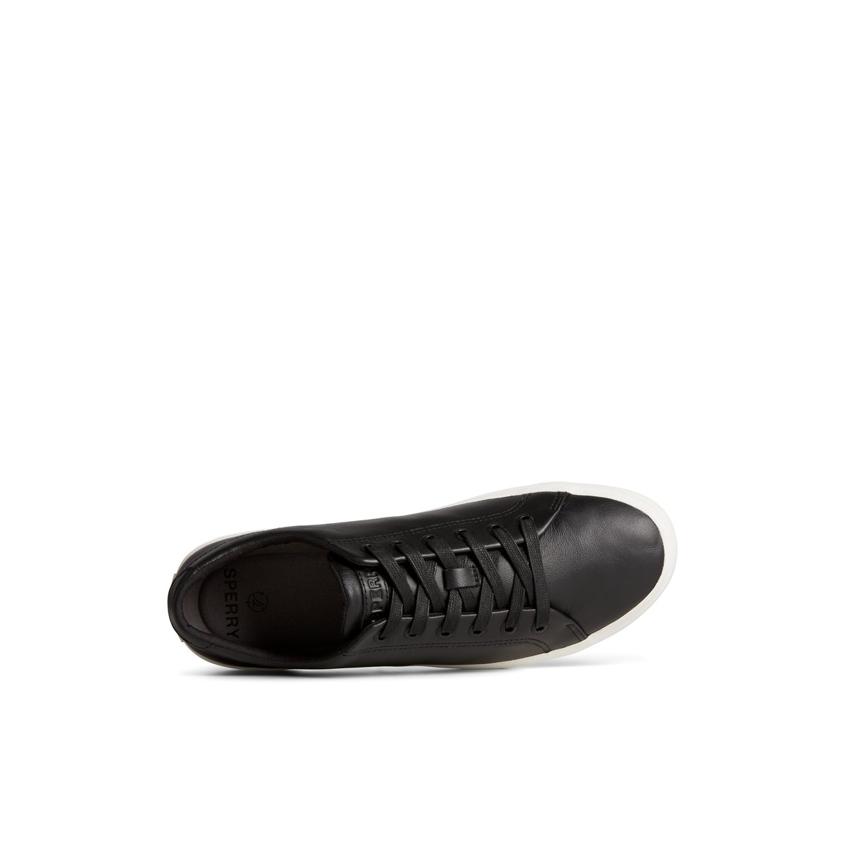 Black Sperry Striper II LLT Leather Sneaker | QTWULJC-92