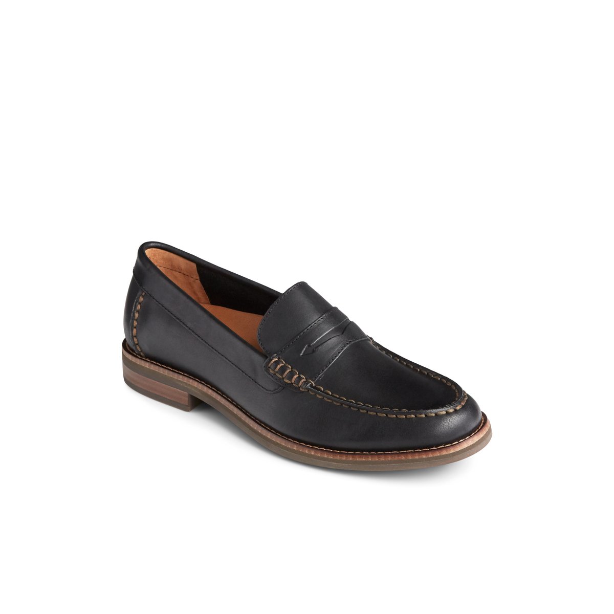 Black Sperry Topsfield Penny Loafer | FRPJHYD-18