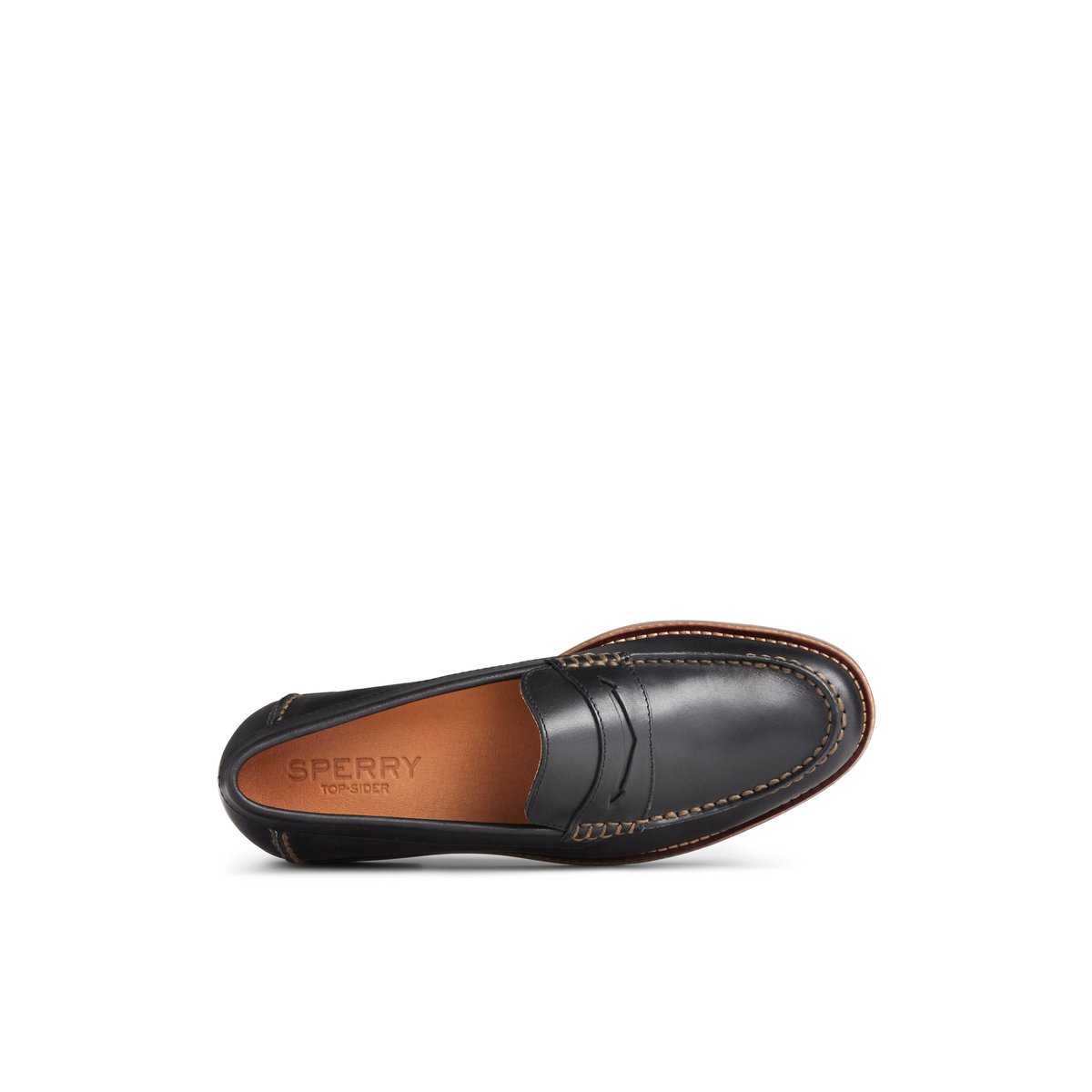 Black Sperry Topsfield Penny Loafer | FRPJHYD-18