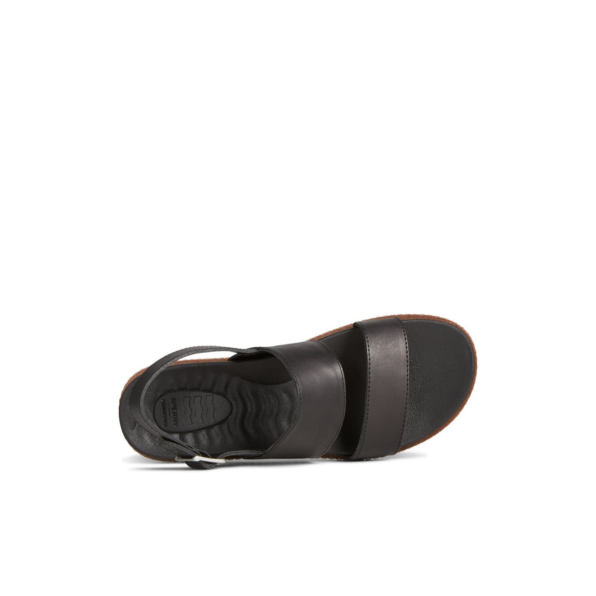 Black Sperry Waveside PLUSHWAVE Backstrap Sandal | TCAXPUJ-72