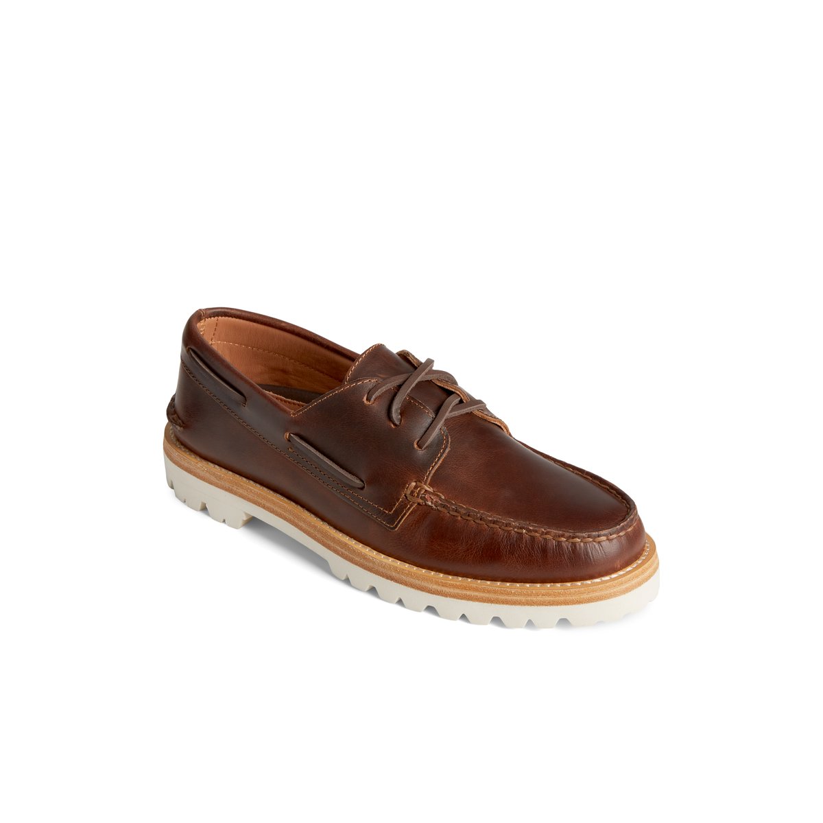 Brown Sperry Authentic Original 3-Eye Vibram Boat Shoe | KIMZRVU-64